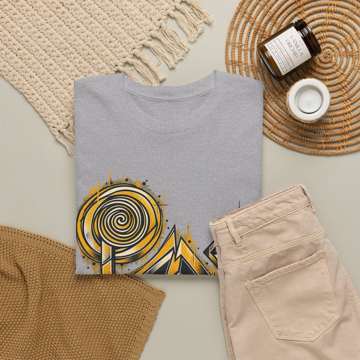 GOLDEN VORTEX | Original Geometric Graphic T-Shirt