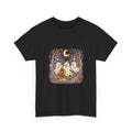 Retro ghost and pumpkin Halloween T-shirt on black shirt