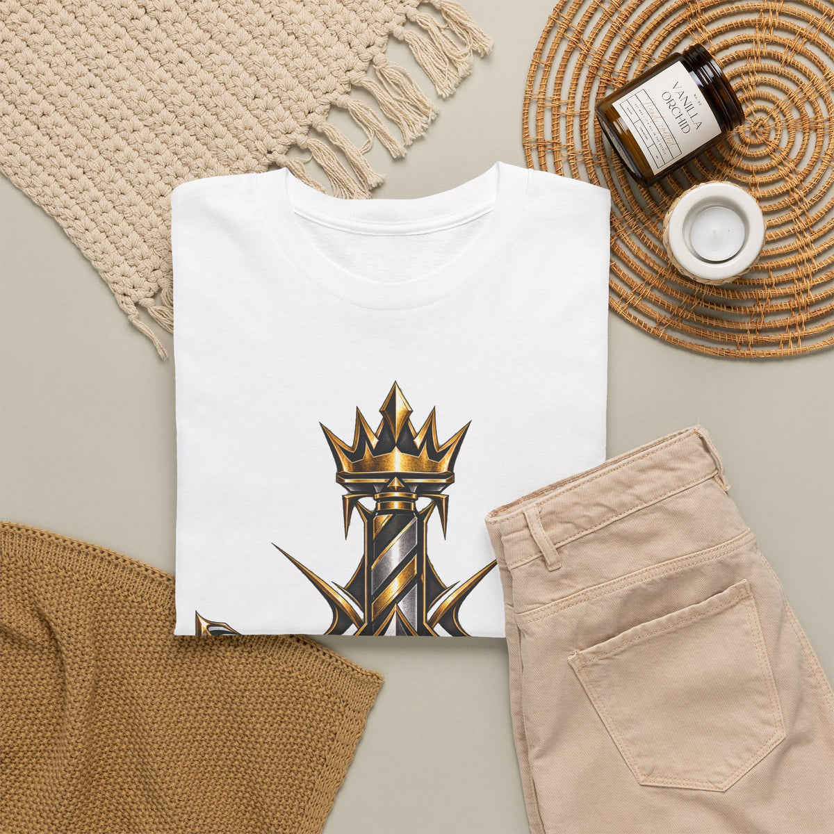 CROWNED LEGACY | Gold & Silver Geometric Graphic Tee