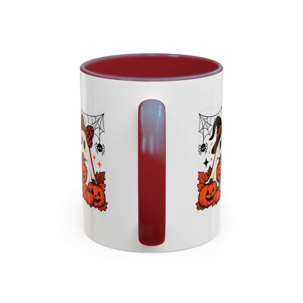 Retro Halloween Ghost & Pumpkin Mug – 11 oz Coffee Cup