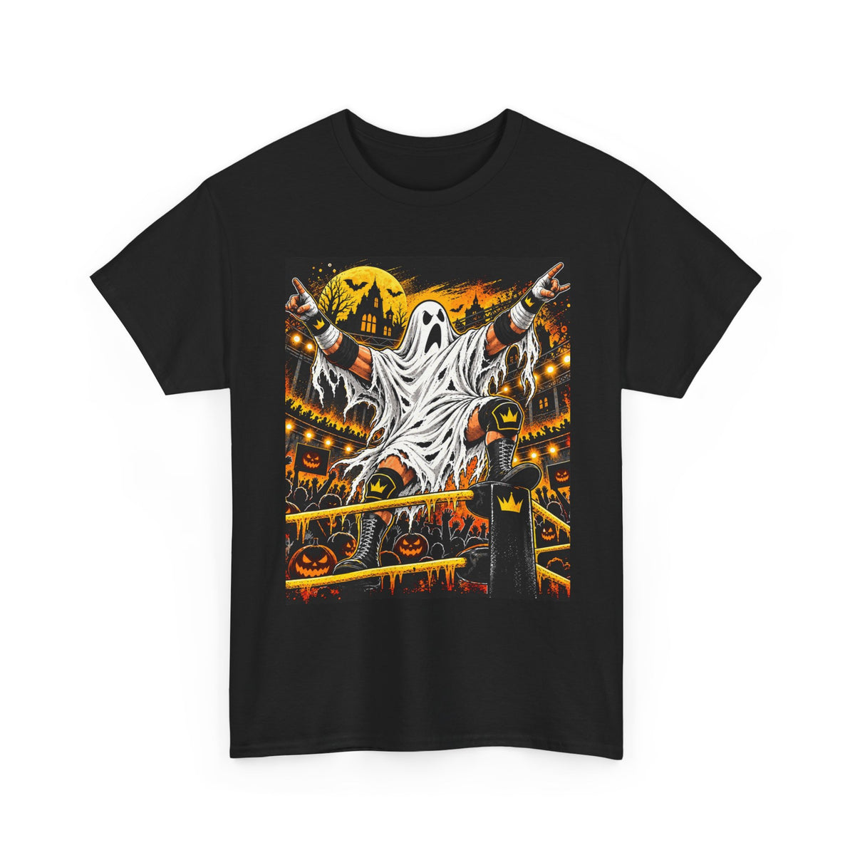 Haunted Main Event Ghost Wrestling Halloween T-Shirt