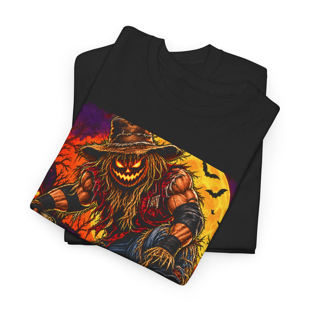 Halloween Wrestling T-Shirt – Pumpkin Champion Scarecrow Ring Tee