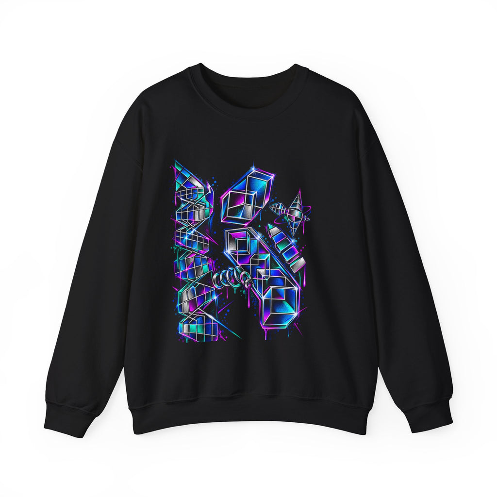 PRISM CIRCUIT | Neon Geometric Art Crewneck