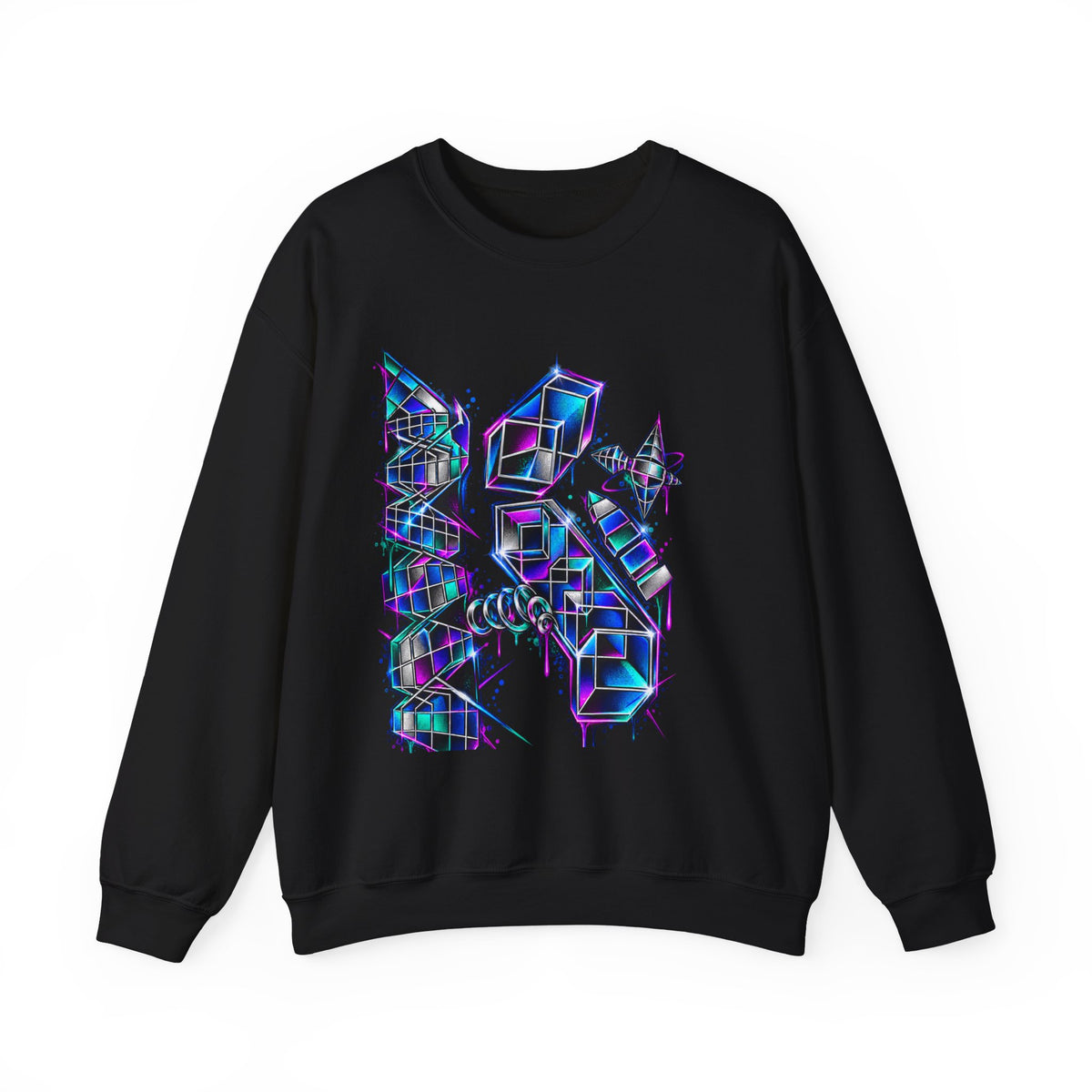 PRISM CIRCUIT | Neon Geometric Art Crewneck