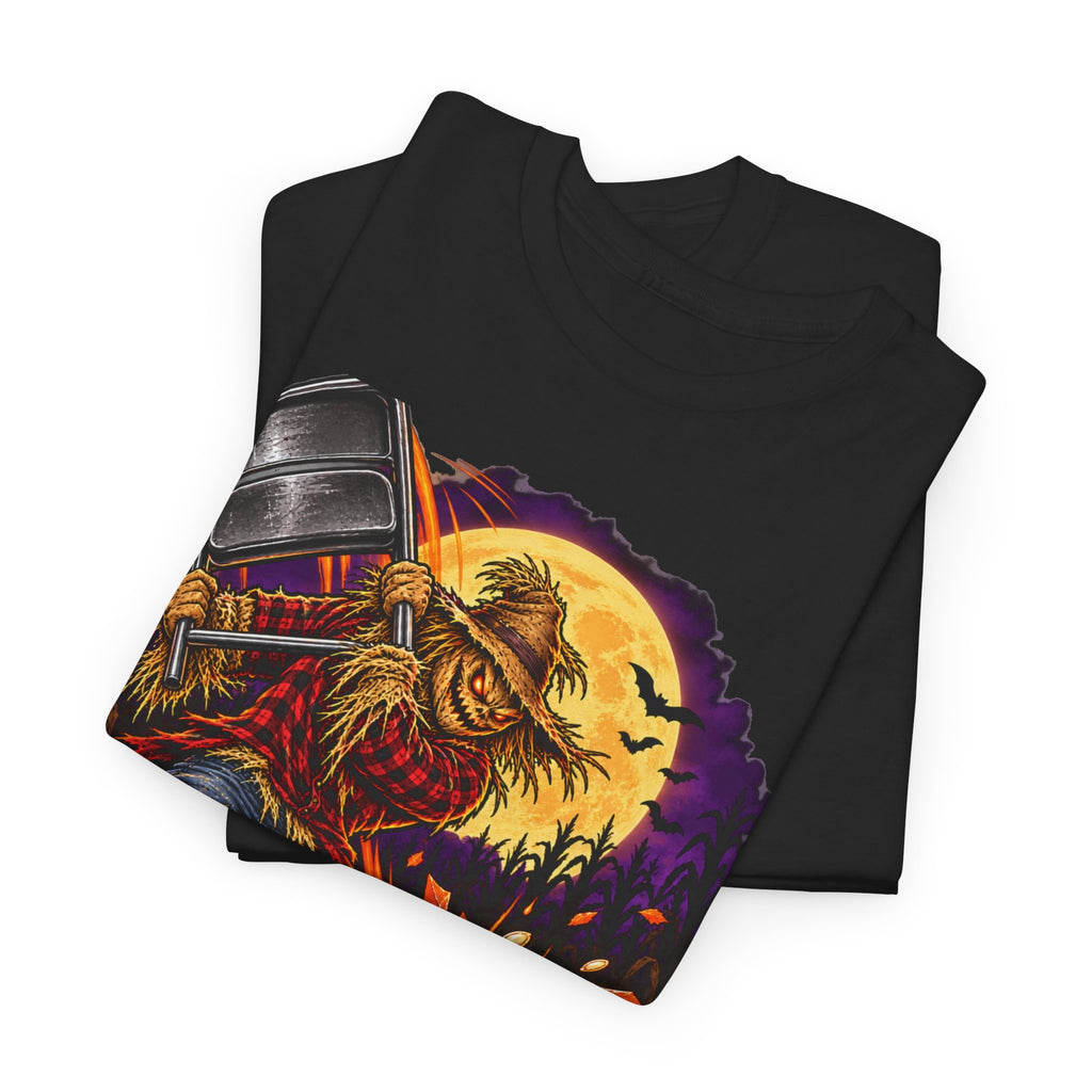 Halloween Wrestling T-Shirt – Scarecrow Steel Chair Pumpkin Smash Tee