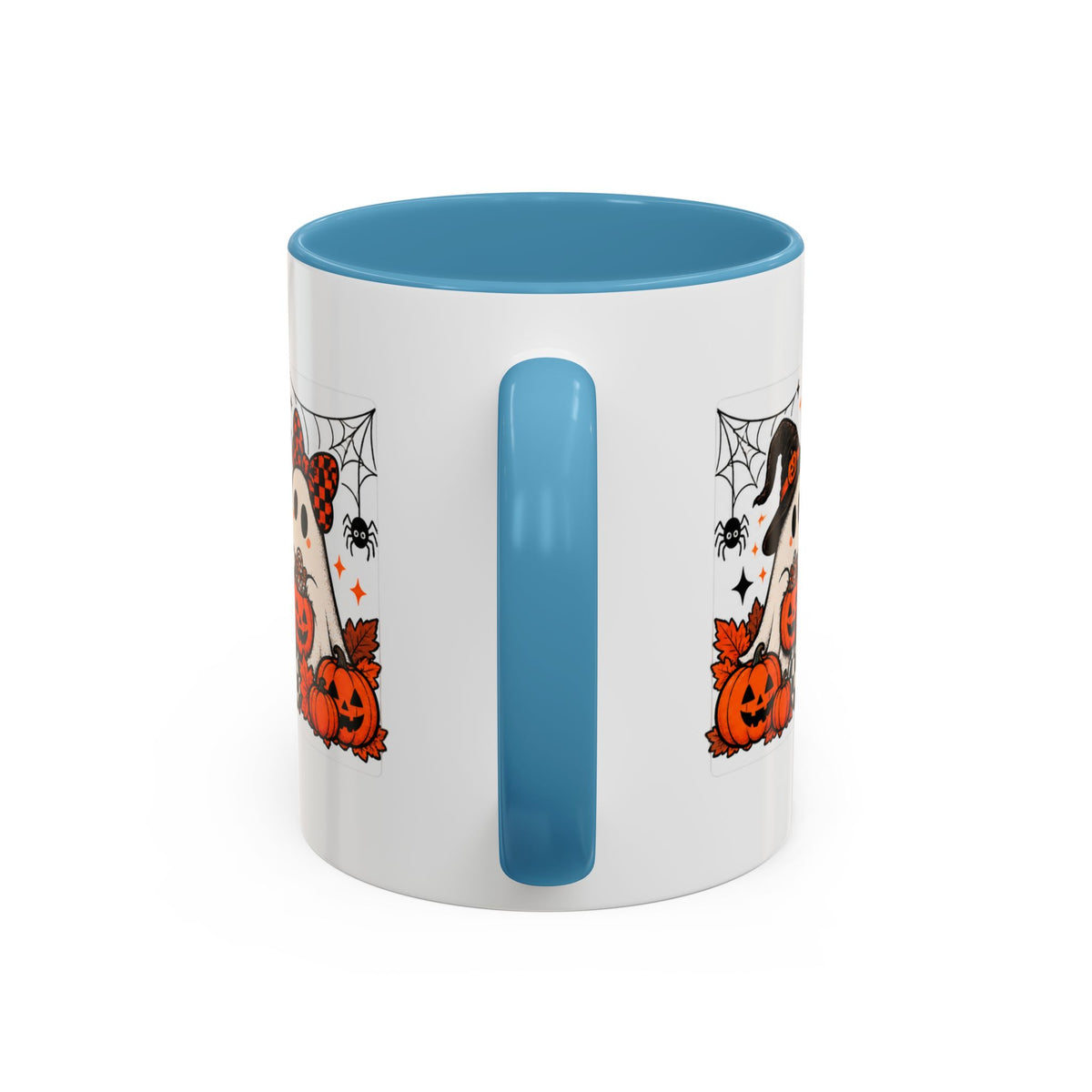 Retro Halloween Ghost & Pumpkin Mug – 11 oz Coffee Cup