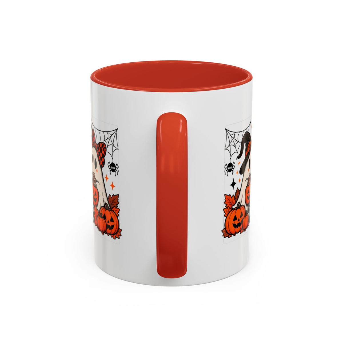 Retro Halloween Ghost & Pumpkin Mug – 11 oz Coffee Cup