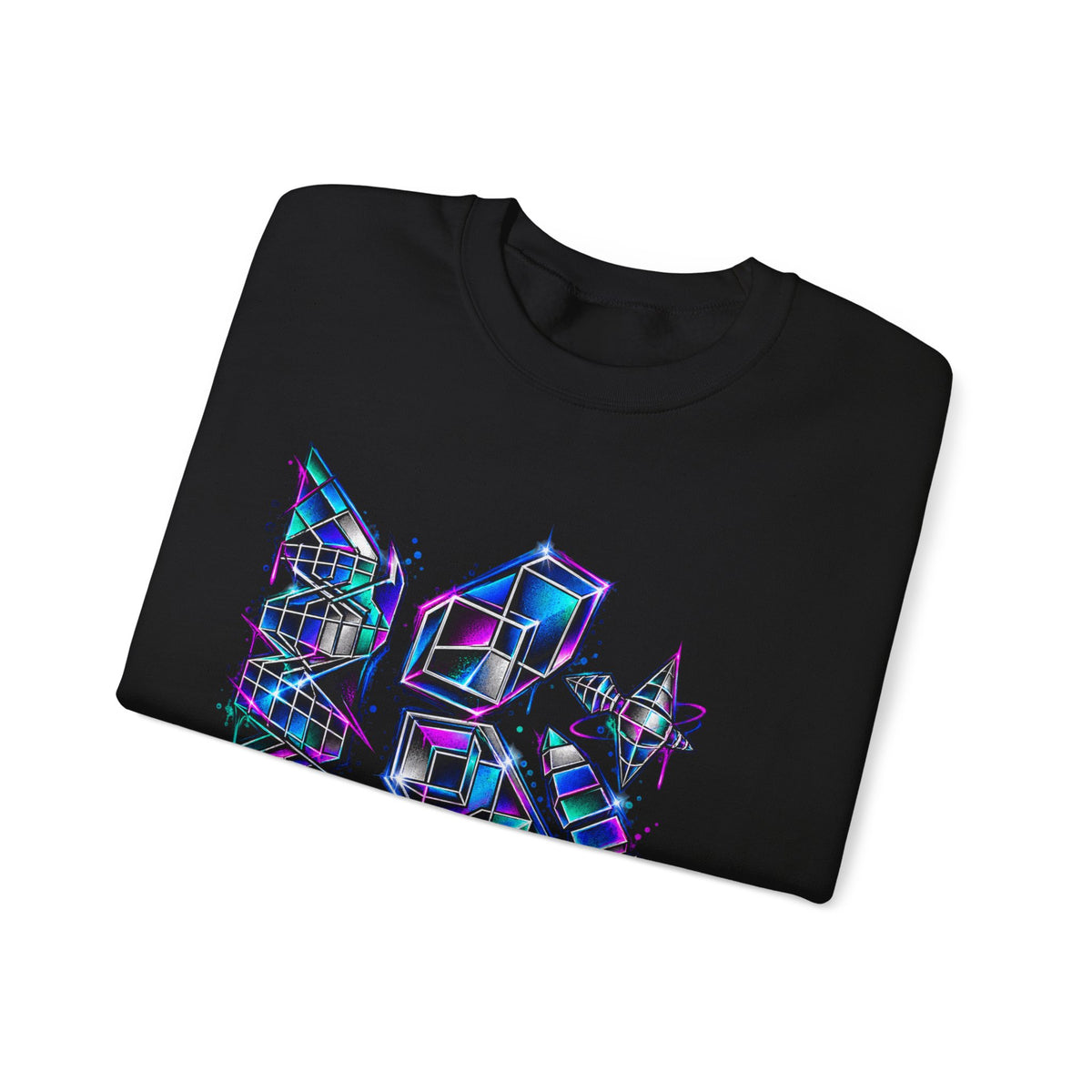 PRISM CIRCUIT | Neon Geometric Art Crewneck