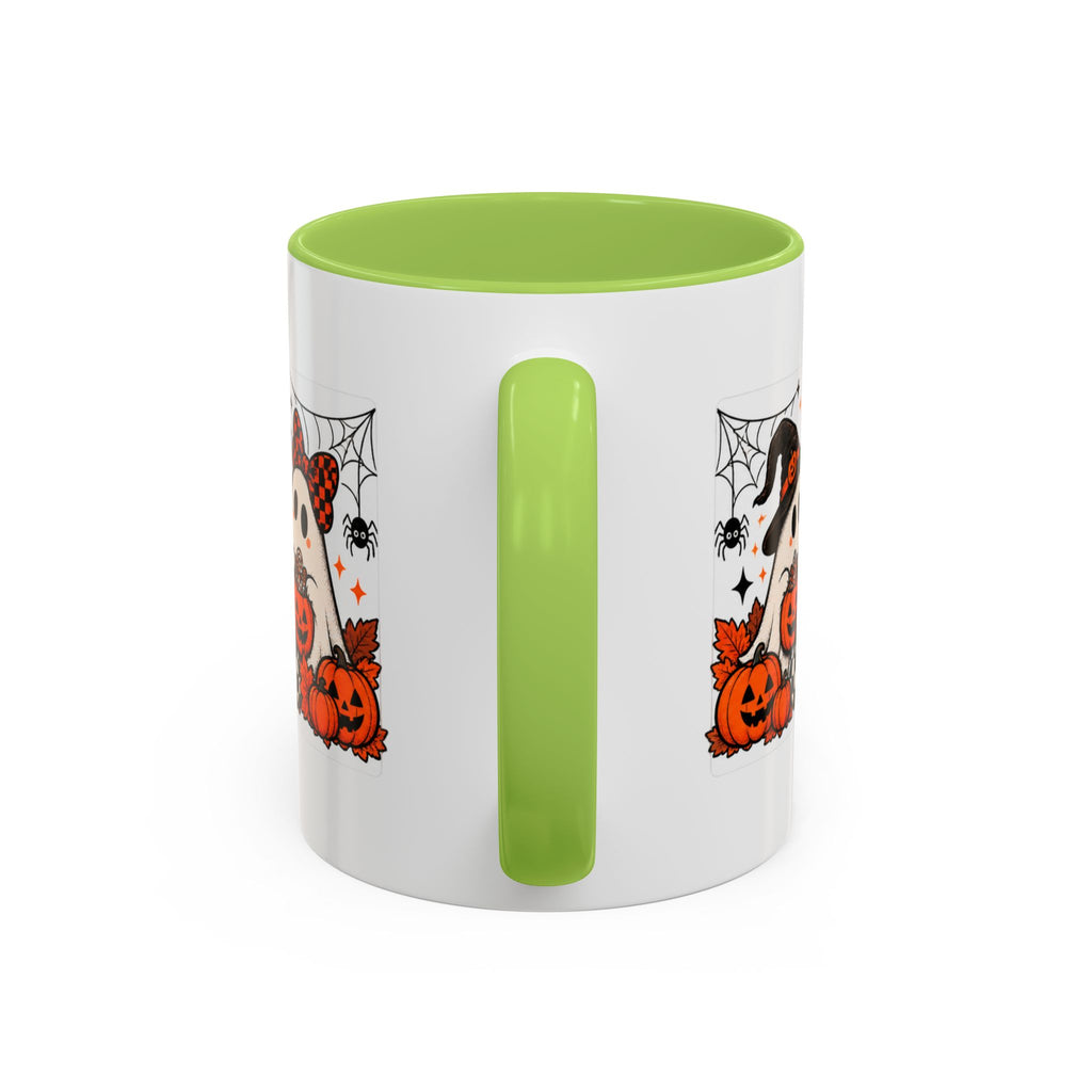 Retro Halloween Ghost & Pumpkin Mug – 11 oz Coffee Cup