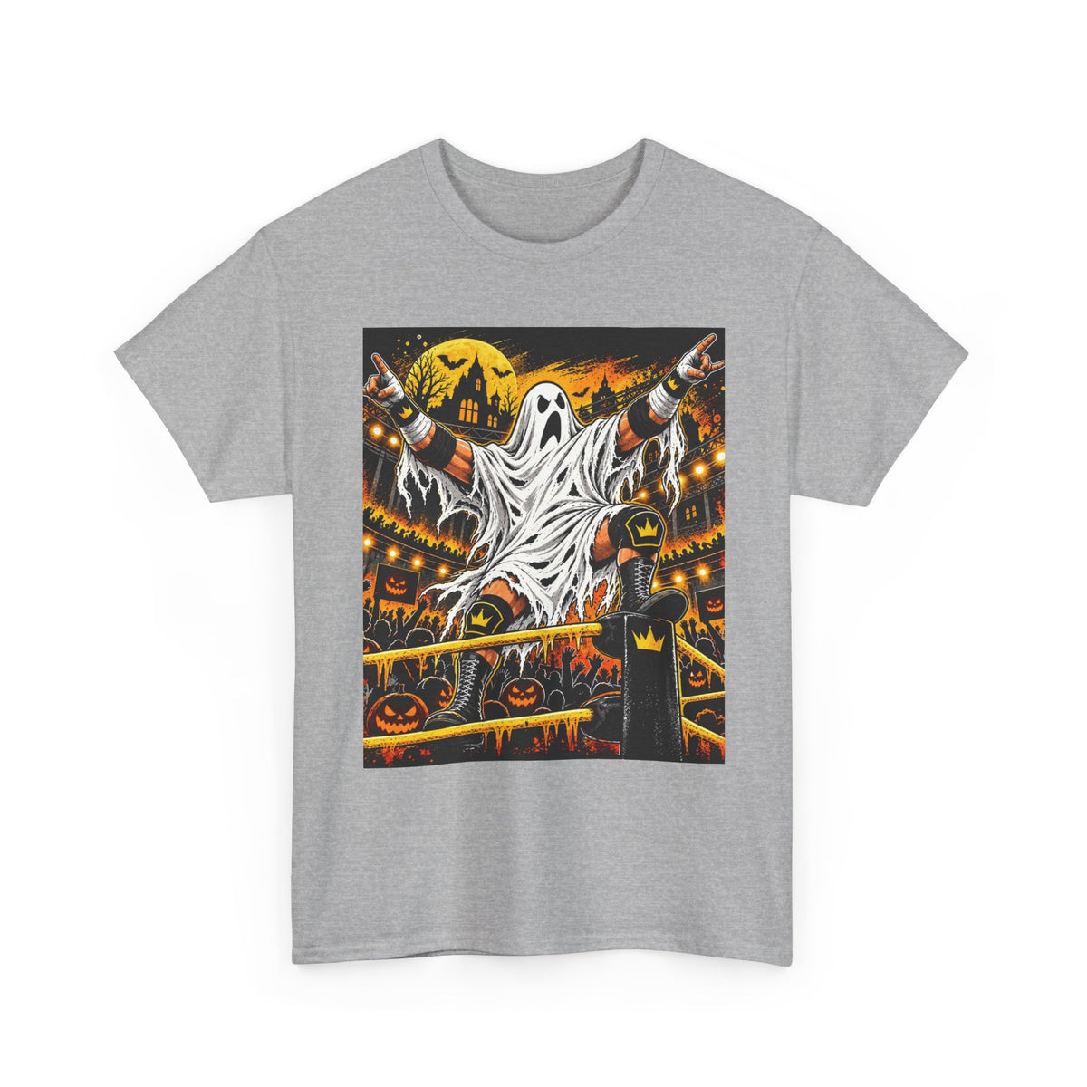 Haunted Main Event Ghost Wrestling Halloween T-Shirt