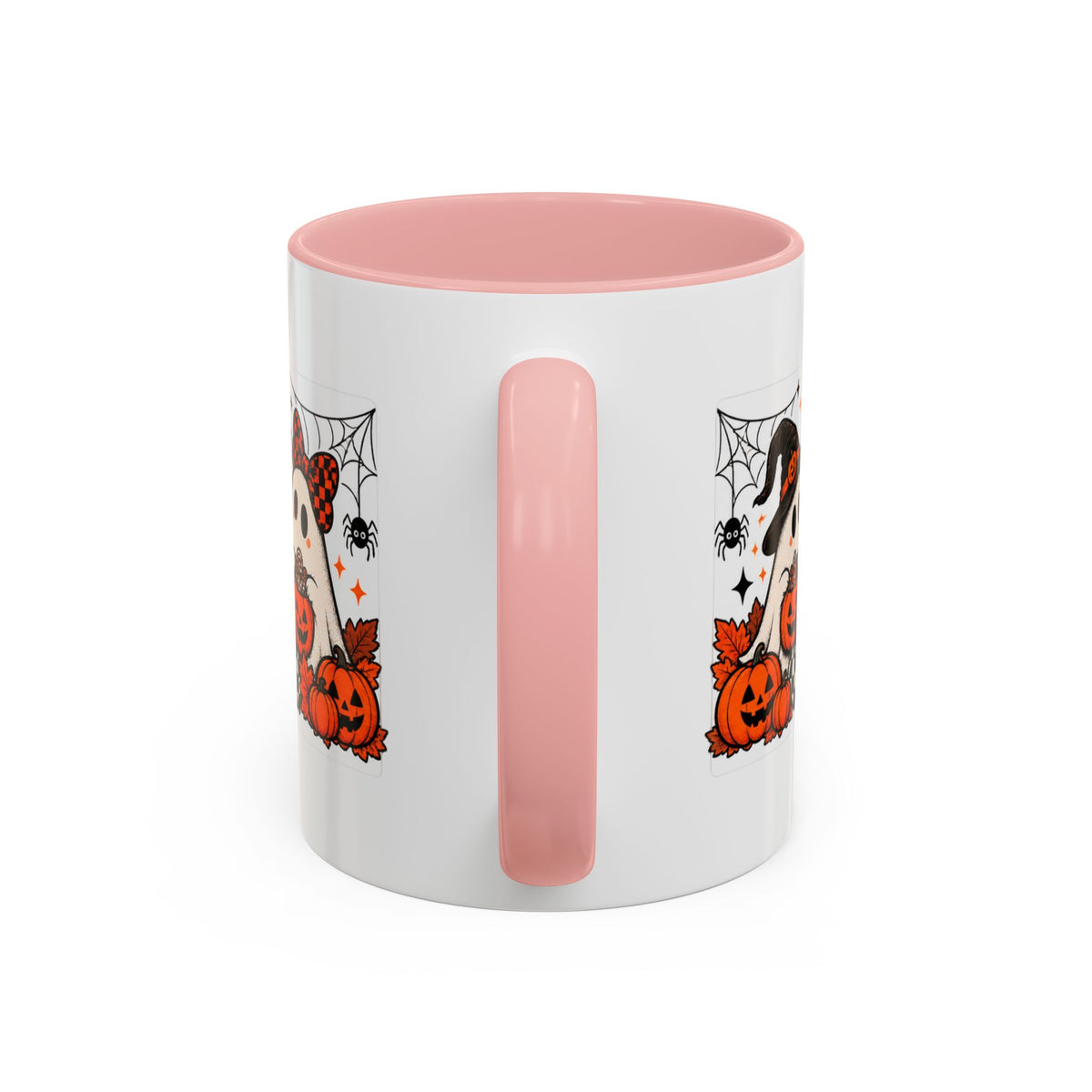 Retro Halloween Ghost & Pumpkin Mug – 11 oz Coffee Cup