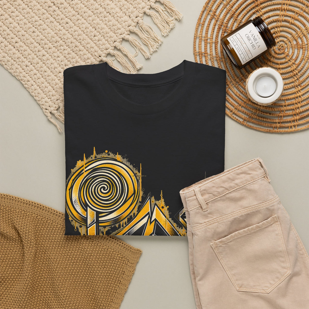 GOLDEN VORTEX | Original Geometric Graphic T-Shirt