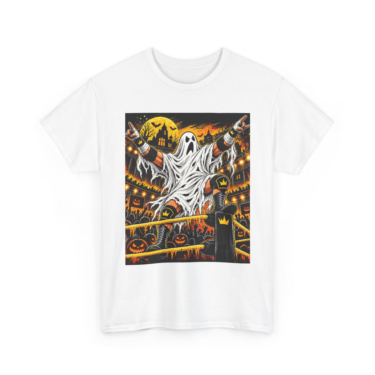 Haunted Main Event Ghost Wrestling Halloween T-Shirt