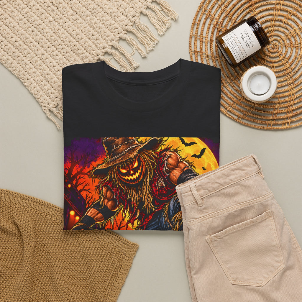 Halloween Wrestling T-Shirt – Pumpkin Champion Scarecrow Ring Tee